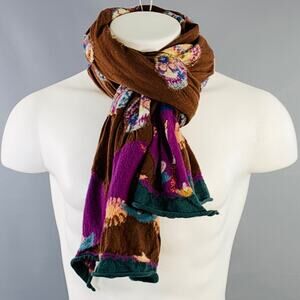 KAPITAL Brown Multi Color Sugar Skull Wool Scarf
